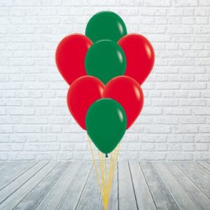 globos latex navidad rojos y verdes