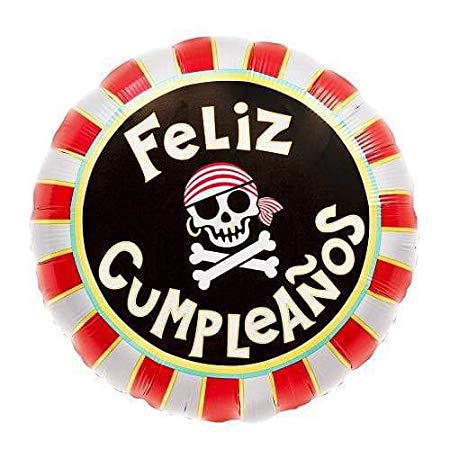 Globo Helio Feliz Cumpleaños Pirata 45 cms