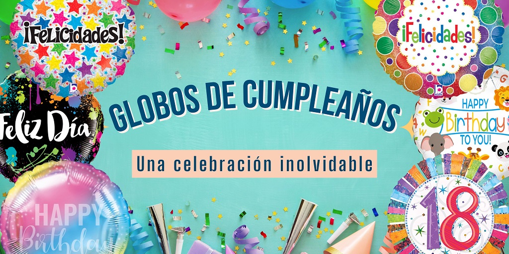 BANNER globos feliz cumpleaños